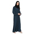 Loose Fit abaya with fashionable buttons on front panel - Teal Loose Fit abaya with fashionable buttons on front panel - Teal